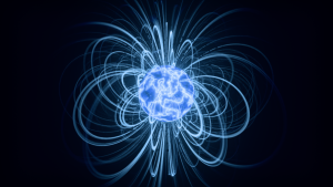 Iron-filings-pulled-into-the-field-around-a-magnet